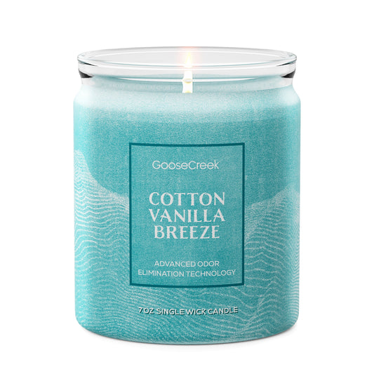 Cotton Vanilla Breeze Odor Eliminating 7oz Single Wick Candle